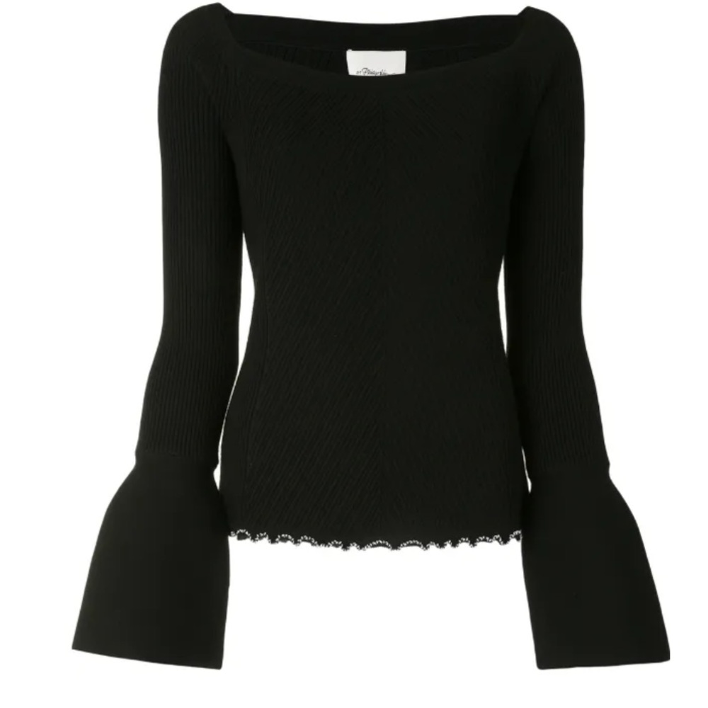 3.1 Phillip Lim Off-the-Shoulder Black Sweater
